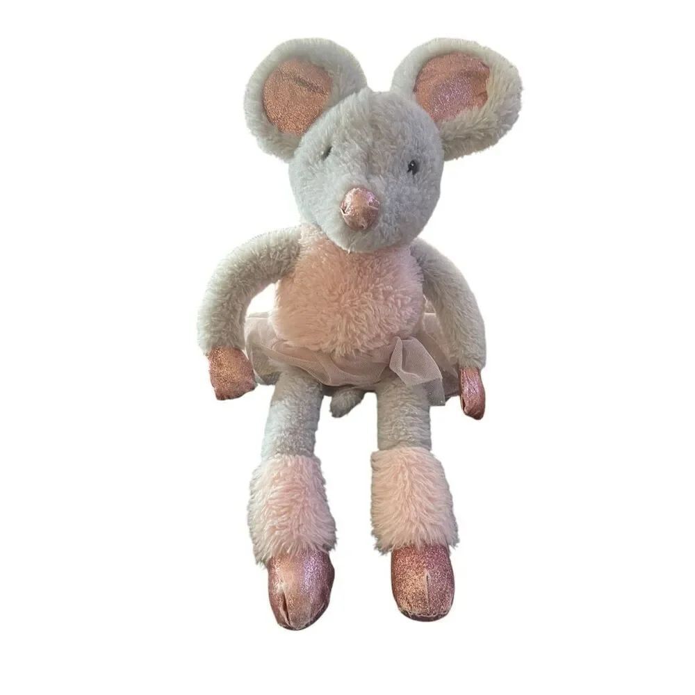 Dan Dee Collectors Choice Pink White Glittery Ballerina Mouse Stuffed Toy